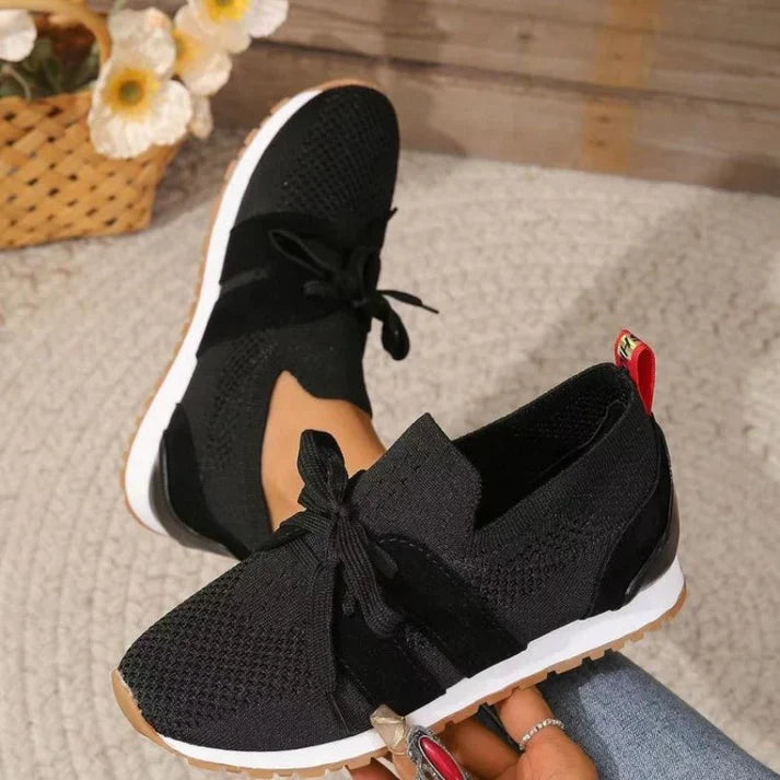 Female Spring Walking Shoes Breathable Mesh Upper Non-Slip Lightweight Sole