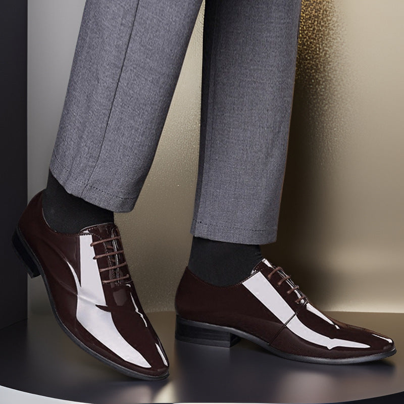 Men’s All-Season Lace-Up Shoes Plus Size PU Leather Upper Non-Slip Rubber Sole