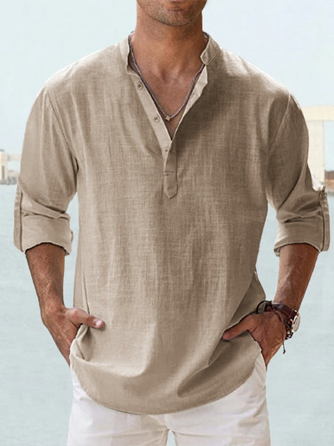 Men’s Summer Long Sleeve Shirt Lightweight Breathable Relaxed Fit