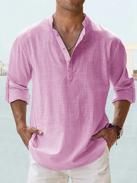 Men’s Summer Long Sleeve Shirt Lightweight Breathable Relaxed Fit