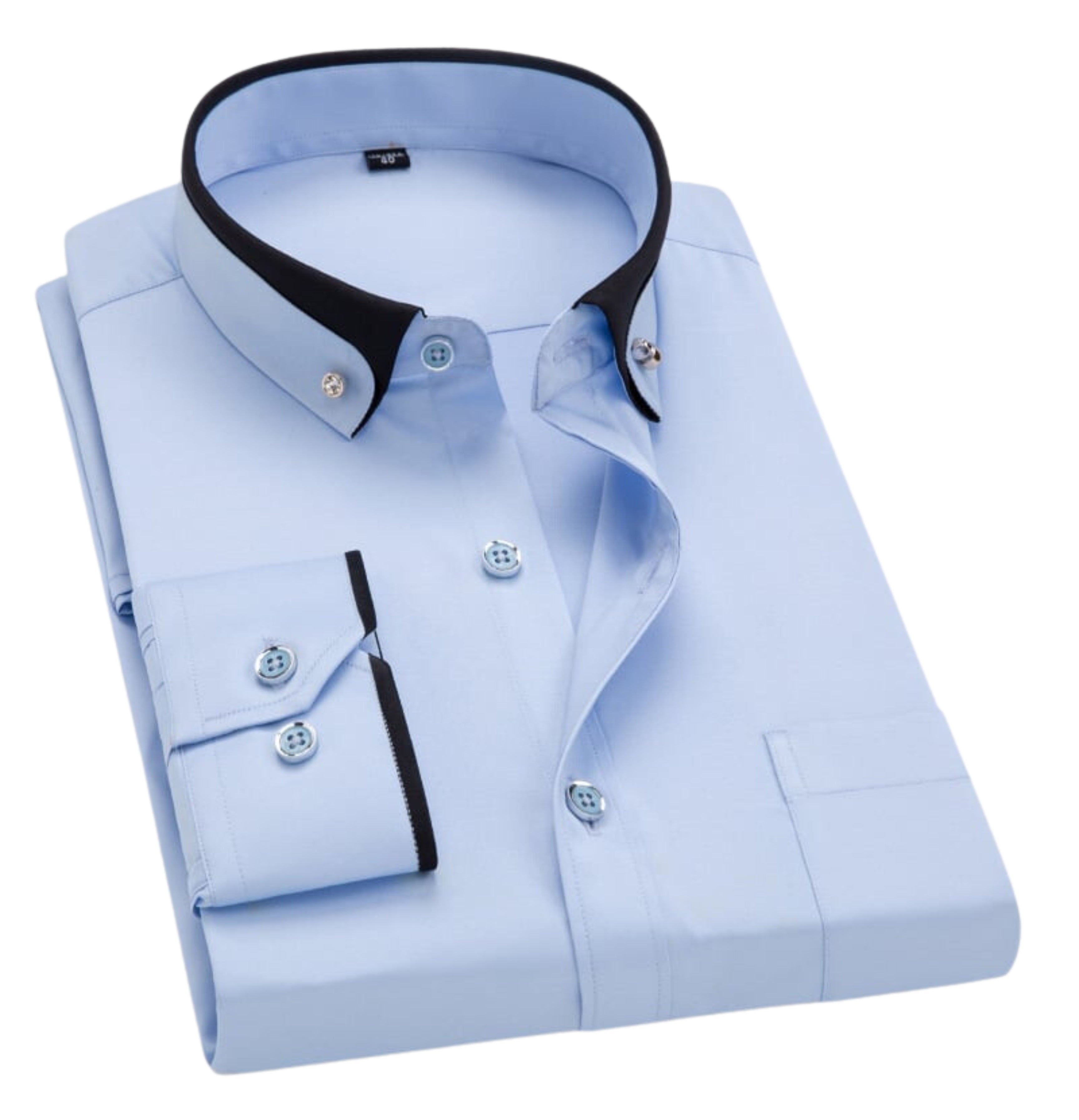 Men’s Spring Long Sleeve Shirt Button-Up Classic Collar Regular Fit